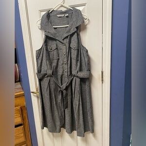 Derek Heart Dress Size 1X Grey Sleeveless plus size